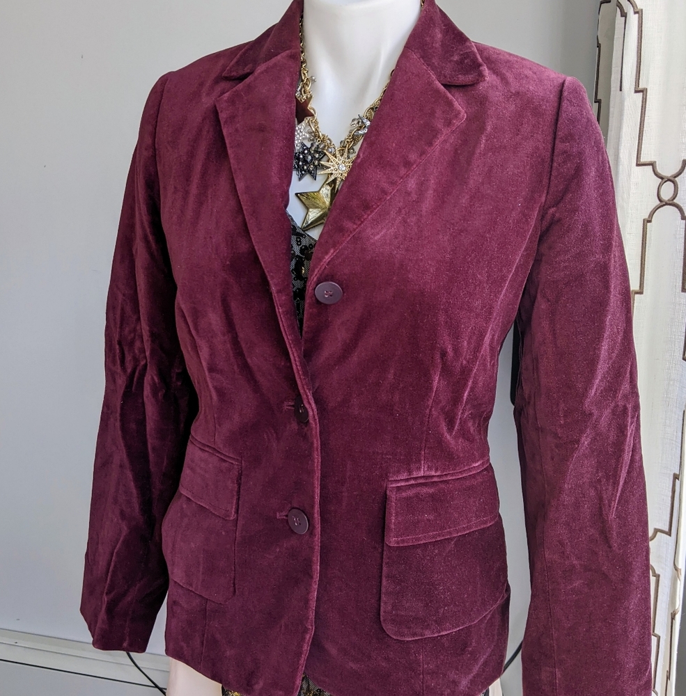 Wine burgundy blazer jacket 4 Small    Port wine rich Small